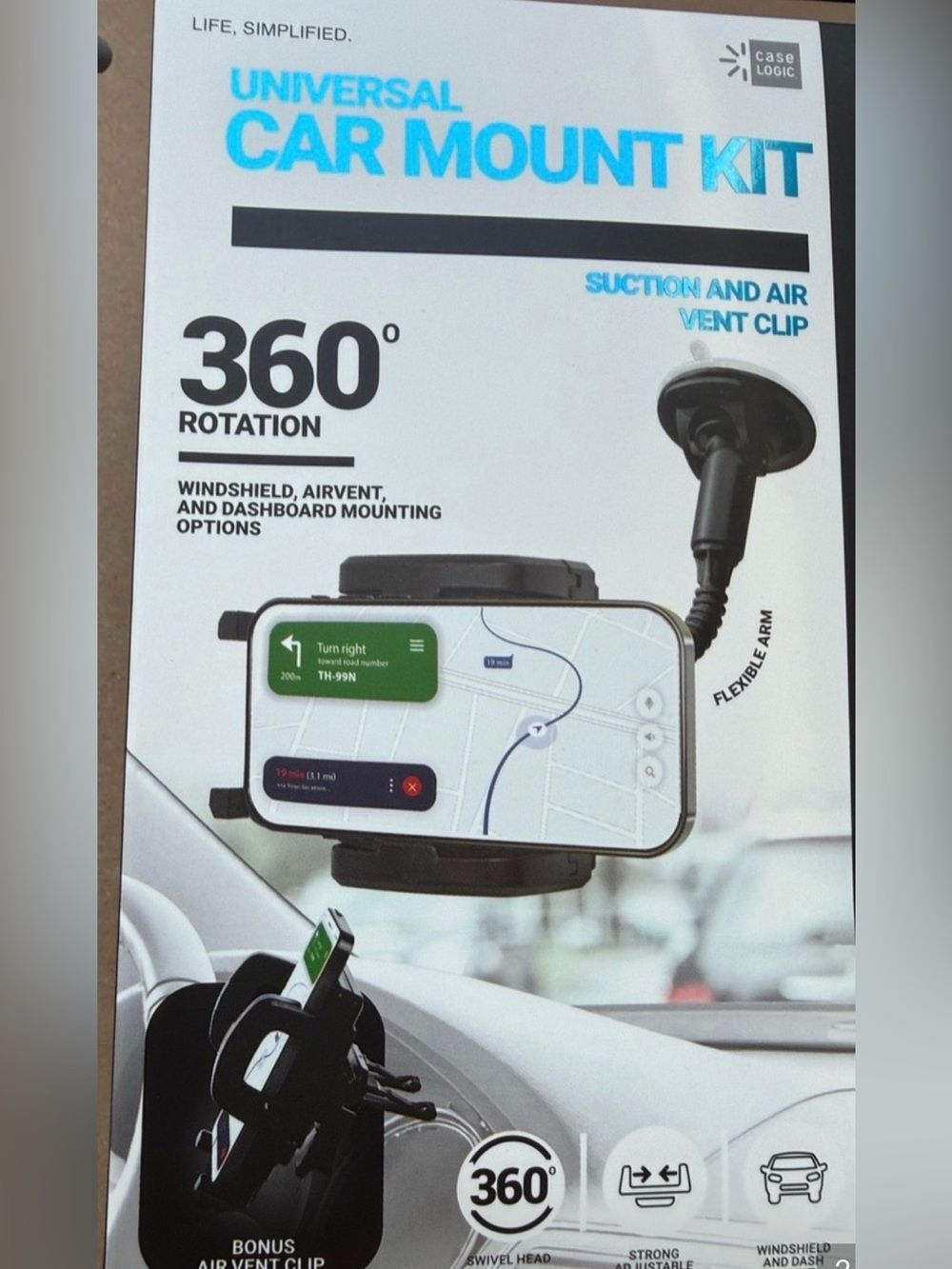 Universal Phone Car Mount Kit Suction Air Vent 36 Rotation Dashboard Windshield